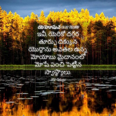 Picture 04 - యెహోషువ 13:32 TELIRV - ఇవీ, యెరికో దగ్గర - Bible Verse Picture