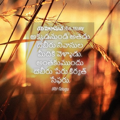 Picture 04 - యెహోషువ 15:15 TELIRV - అక్కడనుండి అతడు - Bible Verse Picture