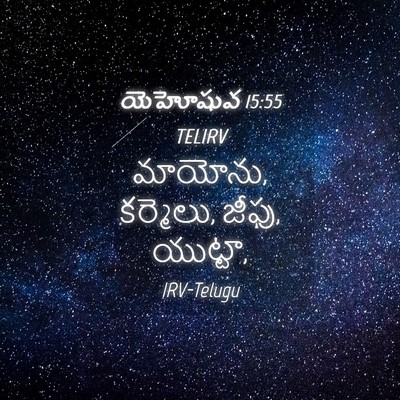 Picture 04 - యెహోషువ 15:55 TELIRV - మాయోను, కర్మెలు, - Bible Verse Picture