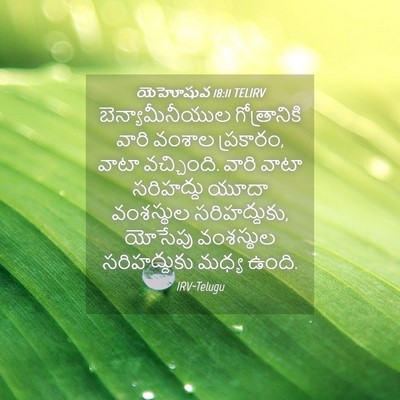 Picture 04 - యెహోషువ 18:11 TELIRV - బెన్యామీనీయుల - Bible Verse Picture