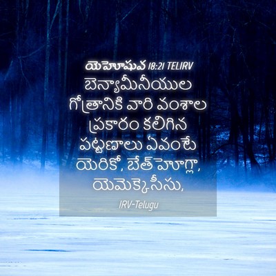 Picture 04 - యెహోషువ 18:21 TELIRV - బెన్యామీనీయుల - Bible Verse Picture