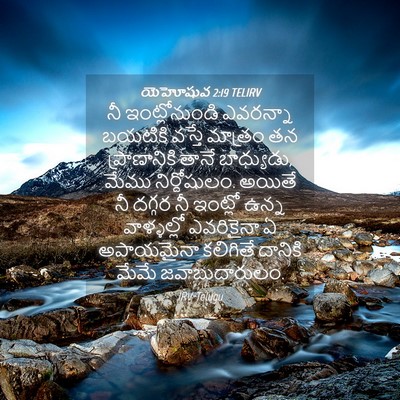 Picture 04 - యెహోషువ 2:19 TELIRV - నీ ఇంట్లోనుండి - Bible Verse Picture