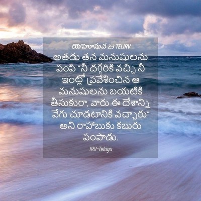 Picture 04 - యెహోషువ 2:3 TELIRV - అతడు తన మనుషులను - Bible Verse Picture