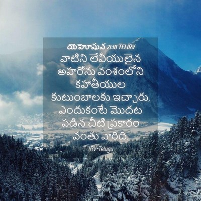 Picture 04 - యెహోషువ 21:10 TELIRV - వాటిని లేవీయులైన - Bible Verse Picture
