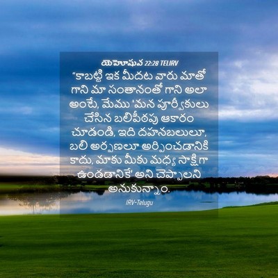 Picture 04 - యెహోషువ 22:28 TELIRV - “కాబట్టి ఇక మీదట - Bible Verse Picture