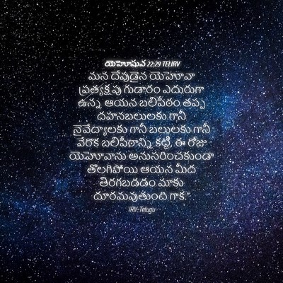 Picture 04 - యెహోషువ 22:29 TELIRV - మన దేవుడైన యెహోవా - Bible Verse Picture