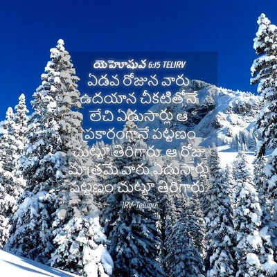 Picture 04 - యెహోషువ 6:15 TELIRV - ఏడవ రోజున వారు - Bible Verse Picture