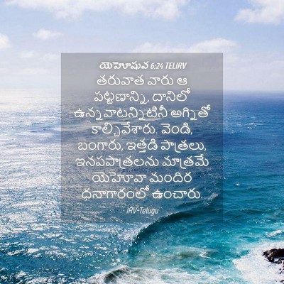 Picture 04 - యెహోషువ 6:24 TELIRV - తరువాత వారు ఆ - Bible Verse Picture