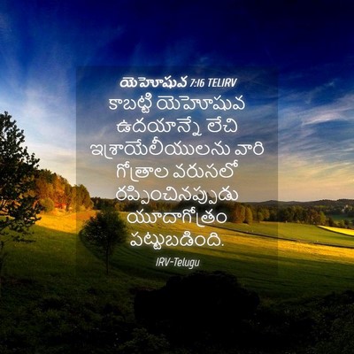 Picture 04 - యెహోషువ 7:16 TELIRV - కాబట్టి యెహోషువ - Bible Verse Picture