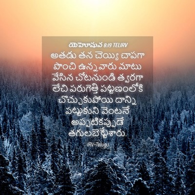 Picture 04 - యెహోషువ 8:19 TELIRV - అతడు తన చెయ్యి - Bible Verse Picture