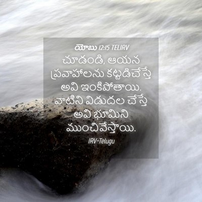 Picture 04 - యోబు 12:15 TELIRV - చూడండి, ఆయన - Bible Verse Picture