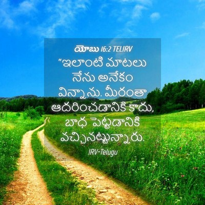 Picture 04 - యోబు 16:2 TELIRV - “ఇలాంటి మాటలు - Bible Verse Picture