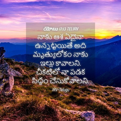 Picture 04 - యోబు 17:13 TELIRV - నాకు ఆశ ఏదైనా - Bible Verse Picture