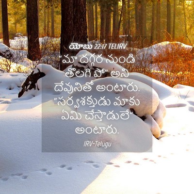 Picture 04 - యోబు 22:17 TELIRV - “మా దగ్గర నుండి - Bible Verse Picture