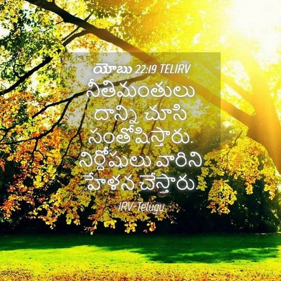Picture 04 - యోబు 22:19 TELIRV - నీతిమంతులు దాన్ని - Bible Verse Picture