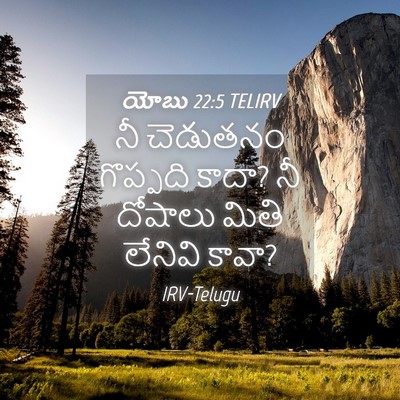 Picture 04 - యోబు 22:5 TELIRV - నీ చెడుతనం - Bible Verse Picture