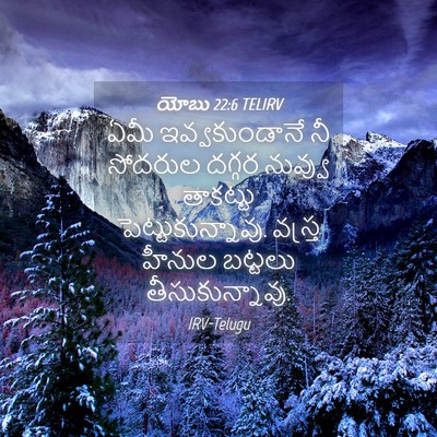 Picture 04 - యోబు 22:6 TELIRV - ఏమీ ఇవ్వకుండానే - Bible Verse Picture