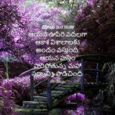 Picture 04 - యోబు 26:13 TELIRV - ఆయన ఊపిరి వదలగా - Bible Verse Picture