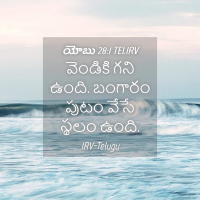 Picture 04 - యోబు 28:1 TELIRV - వెండికి గని ఉంది. - Bible Verse Picture