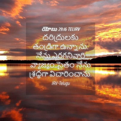 Picture 04 - యోబు 29:16 TELIRV - దరిద్రులకు - Bible Verse Picture