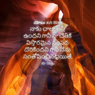 Picture 04 - యోబు 31:25 TELIRV - నాకు చాలా ఆస్తి - Bible Verse Picture