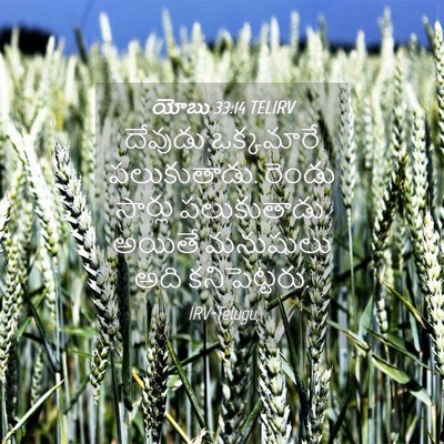 Picture 04 - యోబు 33:14 TELIRV - దేవుడు ఒక్కమారే - Bible Verse Picture