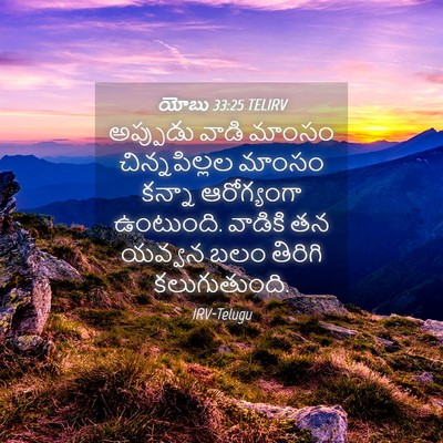Picture 04 - యోబు 33:25 TELIRV - అప్పుడు వాడి - Bible Verse Picture