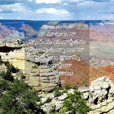 Picture 04 - యోబు 33:3 TELIRV - నా మాటలు నా హృదయ - Bible Verse Picture