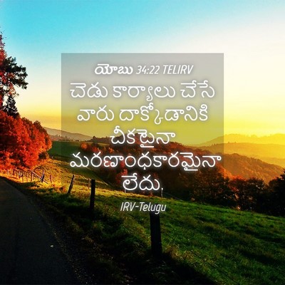 Picture 04 - యోబు 34:22 TELIRV - చెడు కార్యాలు - Bible Verse Picture