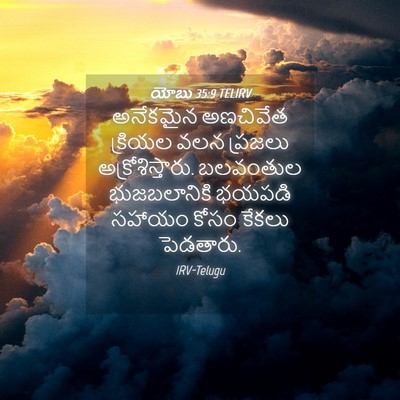 Picture 04 - యోబు 35:9 TELIRV - అనేకమైన అణచివేత - Bible Verse Picture