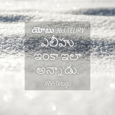Picture 04 - యోబు 36:1 TELIRV - ఎలీహు ఇంకా ఇలా - Bible Verse Picture