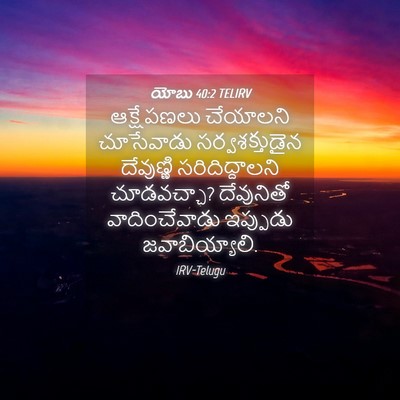 Picture 04 - యోబు 40:2 TELIRV - ఆక్షేపణలు చేయాలని - Bible Verse Picture