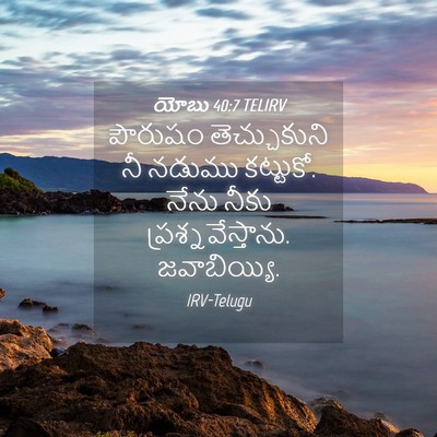 Picture 04 - యోబు 40:7 TELIRV - పౌరుషం తెచ్చుకుని - Bible Verse Picture