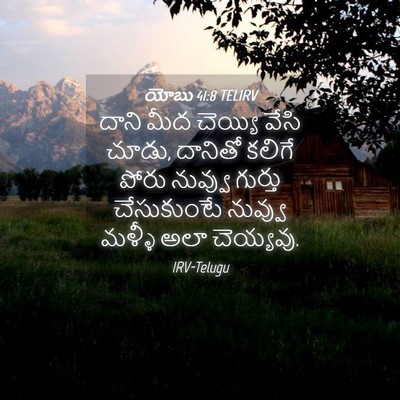 Picture 04 - యోబు 41:8 TELIRV - దాని మీద చెయ్యి - Bible Verse Picture