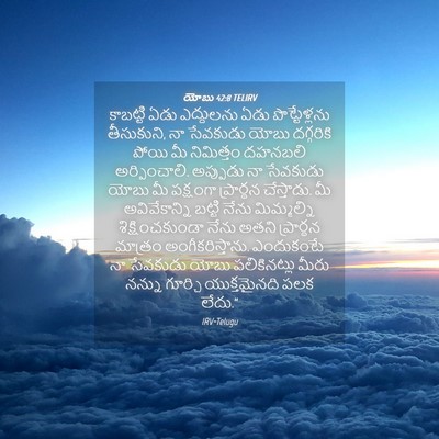 Picture 04 - యోబు 42:8 TELIRV - కాబట్టి ఏడు - Bible Verse Picture