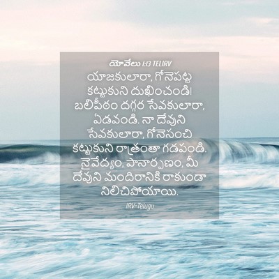 Picture 04 - యోవేలు 1:13 TELIRV - యాజకులారా, - Bible Verse Picture