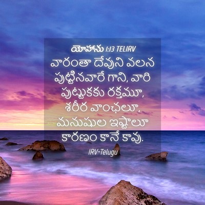 Picture 04 - యోహాను 1:13 TELIRV - వారంతా దేవుని వలన - Bible Verse Picture