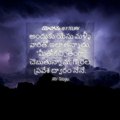 Picture 04 - యోహాను 10:7 TELIRV - అందుకు యేసు మళ్ళీ - Bible Verse Picture