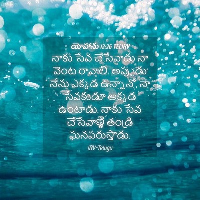 Picture 04 - యోహాను 12:26 TELIRV - నాకు సేవ చేసేవాడు - Bible Verse Picture