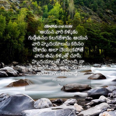 Picture 04 - యోహాను 12:40 TELIRV - “ఆయన వారి కళ్ళకు - Bible Verse Picture