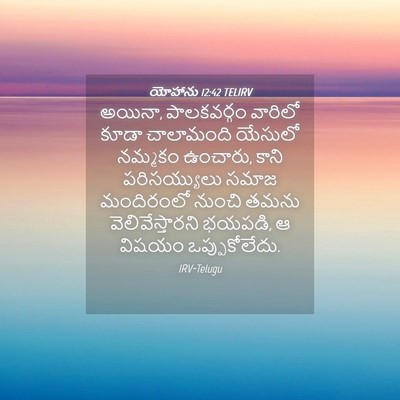 Picture 04 - యోహాను 12:42 TELIRV - అయినా, పాలకవర్గం - Bible Verse Picture