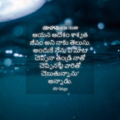 Picture 04 - యోహాను 12:50 TELIRV - ఆయన ఆదేశం శాశ్వత - Bible Verse Picture