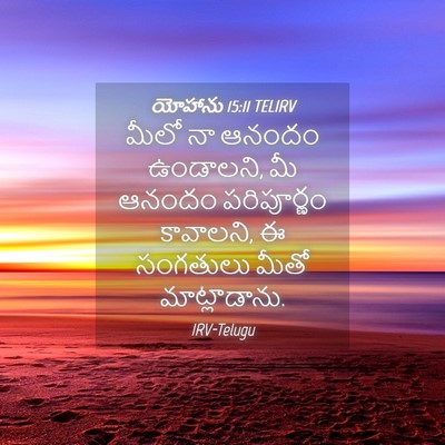 Picture 04 - యోహాను 15:11 TELIRV - మీలో నా ఆనందం - Bible Verse Picture