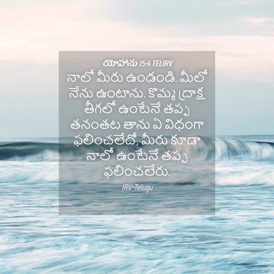 Picture 04 - యోహాను 15:4 TELIRV - నాలో మీరు ఉండండి. - Bible Verse Picture