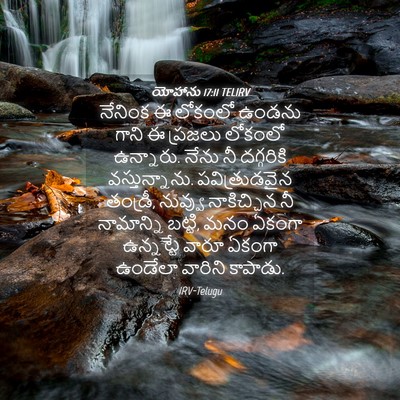 Picture 04 - యోహాను 17:11 TELIRV - నేనింక ఈ లోకంలో - Bible Verse Picture