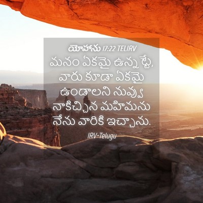 Picture 04 - యోహాను 17:22 TELIRV - మనం ఏకమై ఉన్నట్టే, - Bible Verse Picture