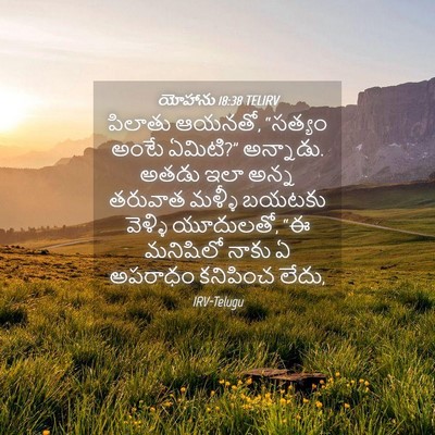 Picture 04 - యోహాను 18:38 TELIRV - పిలాతు ఆయనతో, - Bible Verse Picture