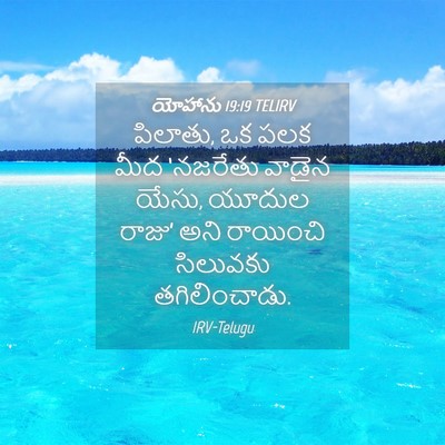Picture 04 - యోహాను 19:19 TELIRV - పిలాతు, ఒక పలక మీద - Bible Verse Picture