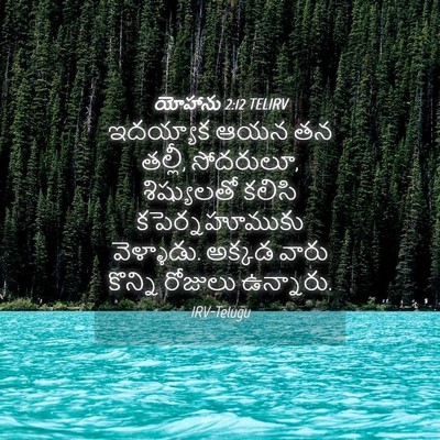 Picture 04 - యోహాను 2:12 TELIRV - ఇదయ్యాక ఆయన తన - Bible Verse Picture