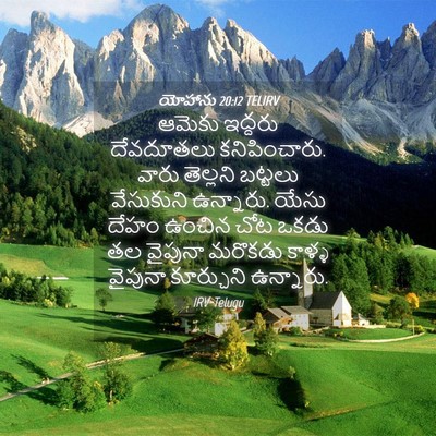 Picture 04 - యోహాను 20:12 TELIRV - ఆమెకు ఇద్దరు - Bible Verse Picture